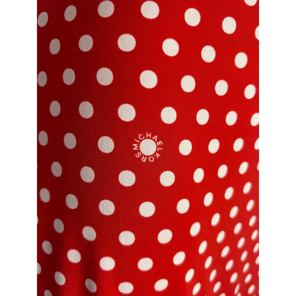 Michael Kors | Red Polka Dot Wrap Dress Ruffle Hem Cap Sleeve | XL - Picture 3 of 8